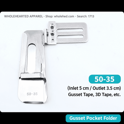 1713★ Attachment Folder Kantong Gusset untuk Mesin Jahit Flatbed Industri dan Terkomputerisasi
