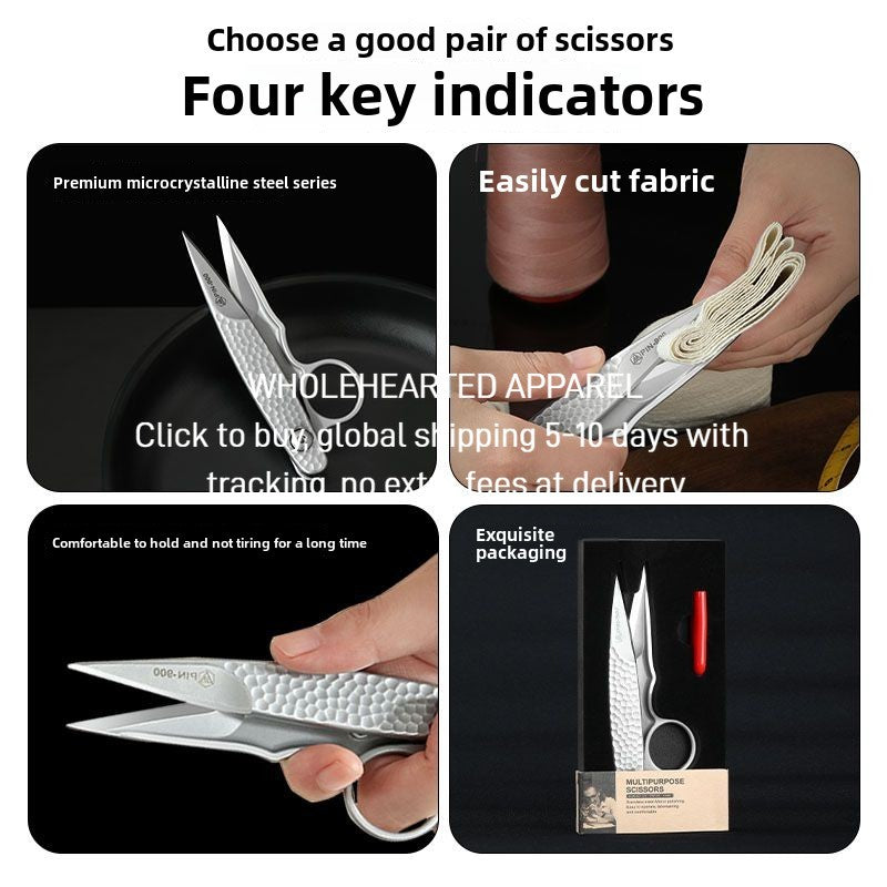 1515★  Microcrystalline steel thread scissors Stainless steel yarn thread scissors Spring small scissors Cross stitch scissors Household tailor scissors