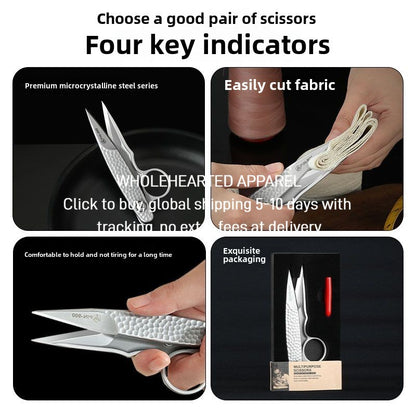 1515★  Microcrystalline steel thread scissors Stainless steel yarn thread scissors Spring small scissors Cross stitch scissors Household tailor scissors
