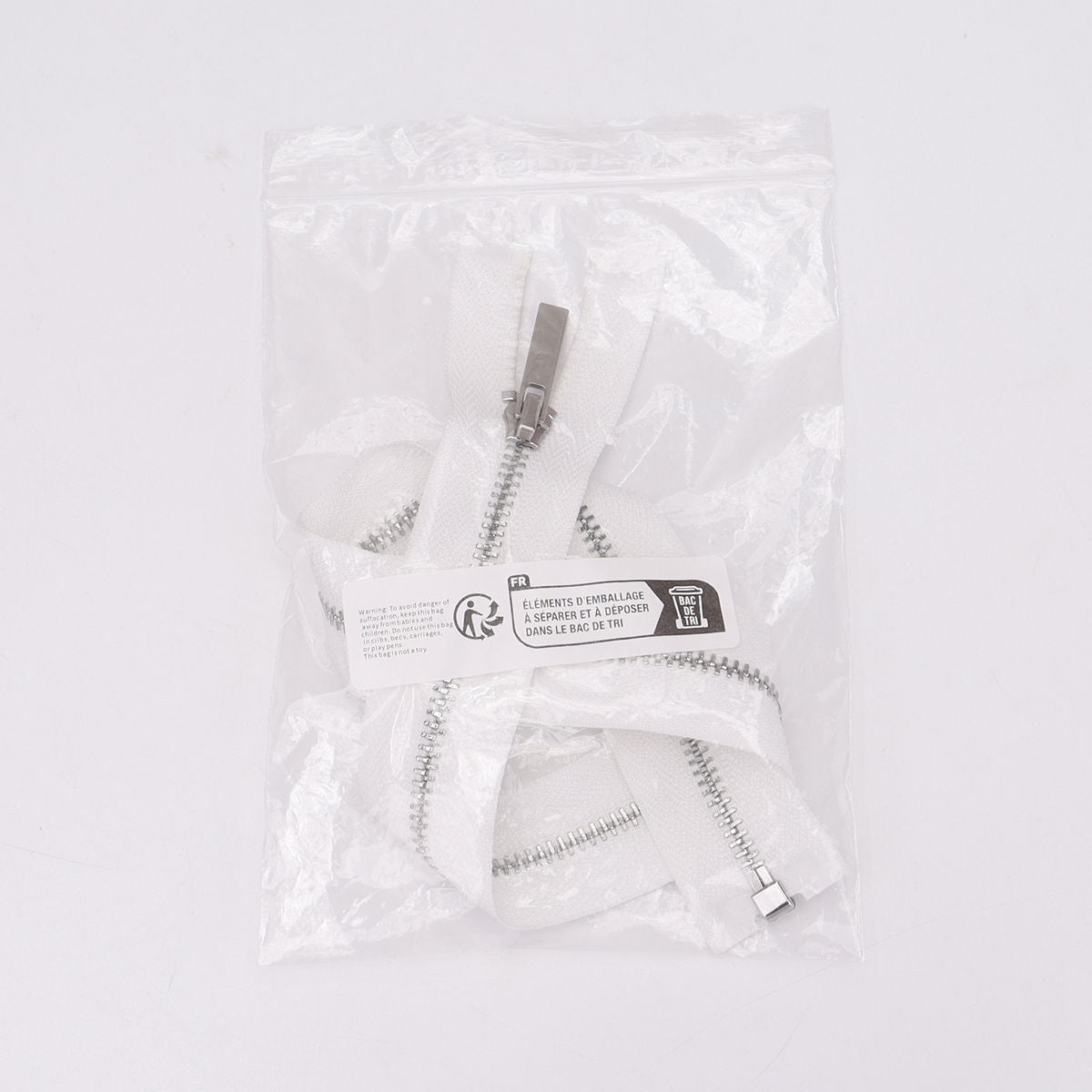 3103  Zipper No. 5 platinum open tail long slider black and white cloth edge metal silver tooth clothing bag DIY daily necessities available