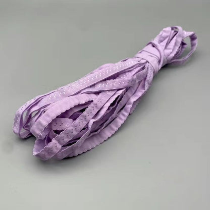 4501★ 1.2 cm doppellagiges Umschlag-Gummiband mit Picot-Kante für Kleidungsausschnitte.