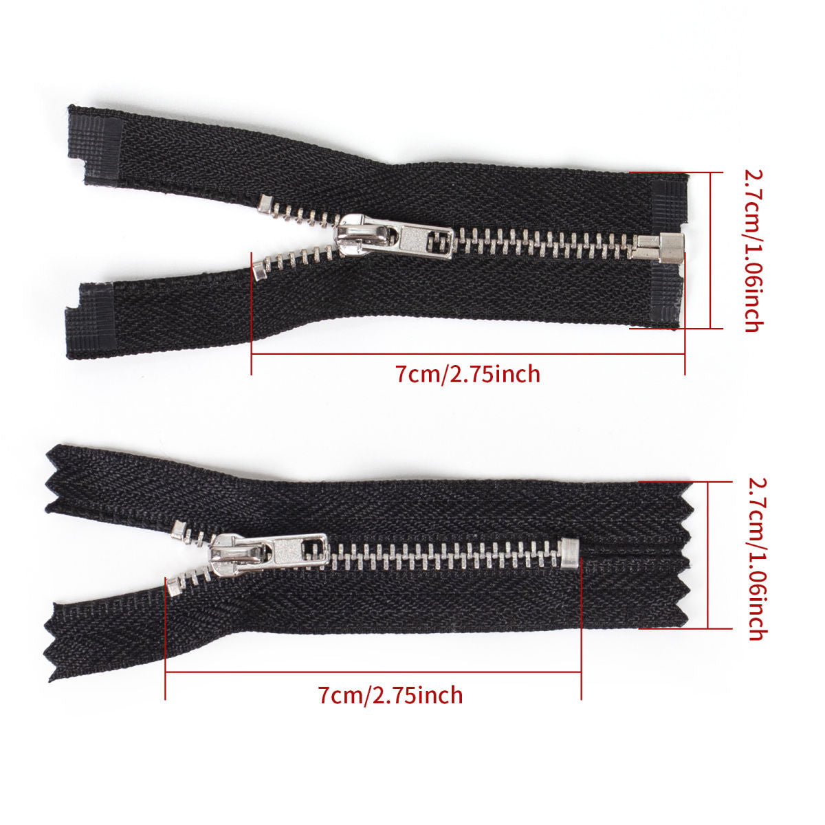 3081  Zipper No. 3 Platinum Short Zipper Closed Tail/Open Tail Doll Figure Doll BJD Doll Clothes Jacket Pants Bag