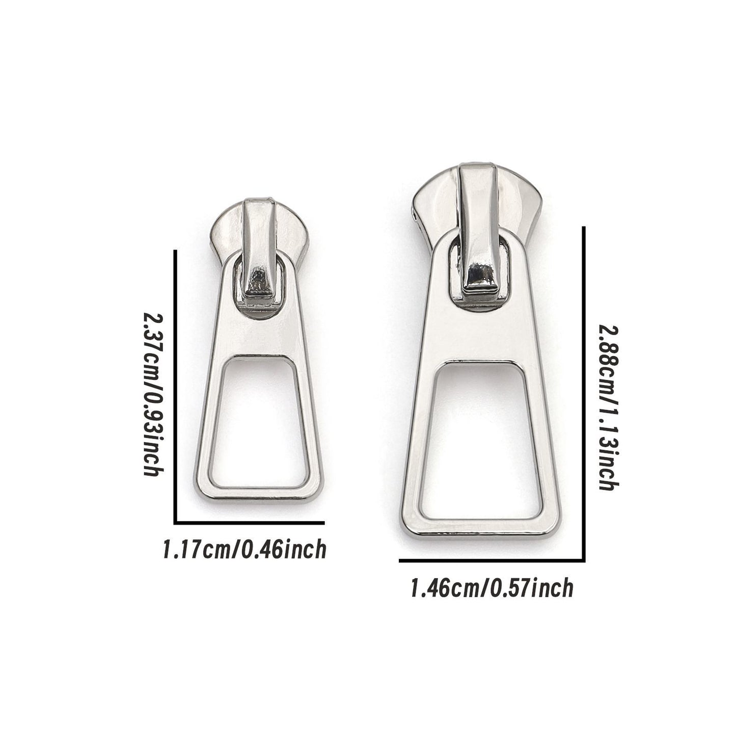 3087  Zipper No. 3 No. 5 Metal Hanging White 16482 Slider Hollow Square Zinc Alloy Slider Suitable for Luggage and Clothing
