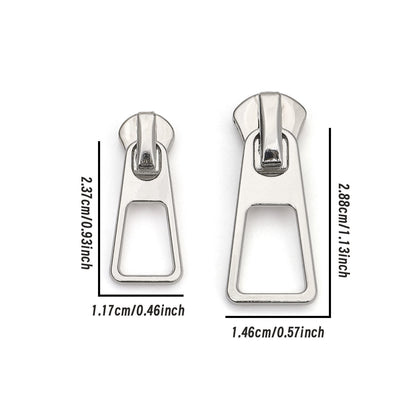 3087  Zipper No. 3 No. 5 Metal Hanging White 16482 Slider Hollow Square Zinc Alloy Slider Suitable for Luggage and Clothing