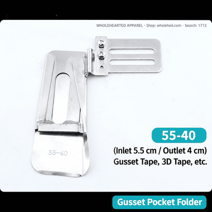 1713★ Attachment Folder Kantong Gusset untuk Mesin Jahit Flatbed Industri dan Terkomputerisasi