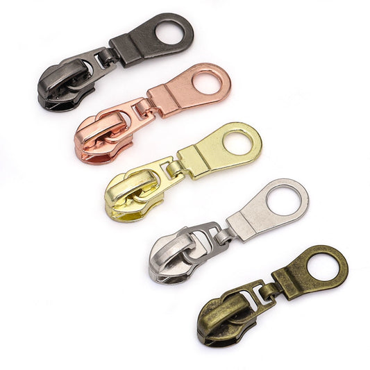 3104  Zipper No. 5 nylon positive wear Jitong head electroplating color multi-color optional with lock zinc alloy luggage jacket zipper is suitable
