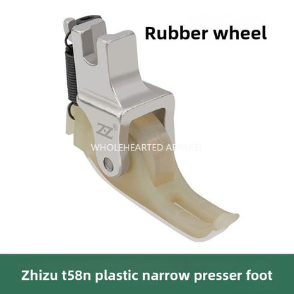 1683★  Smart foot new flat car plastic upper zipper roller presser foot T58N pressing line 0.3 small presser foot narrow wheel presser foot