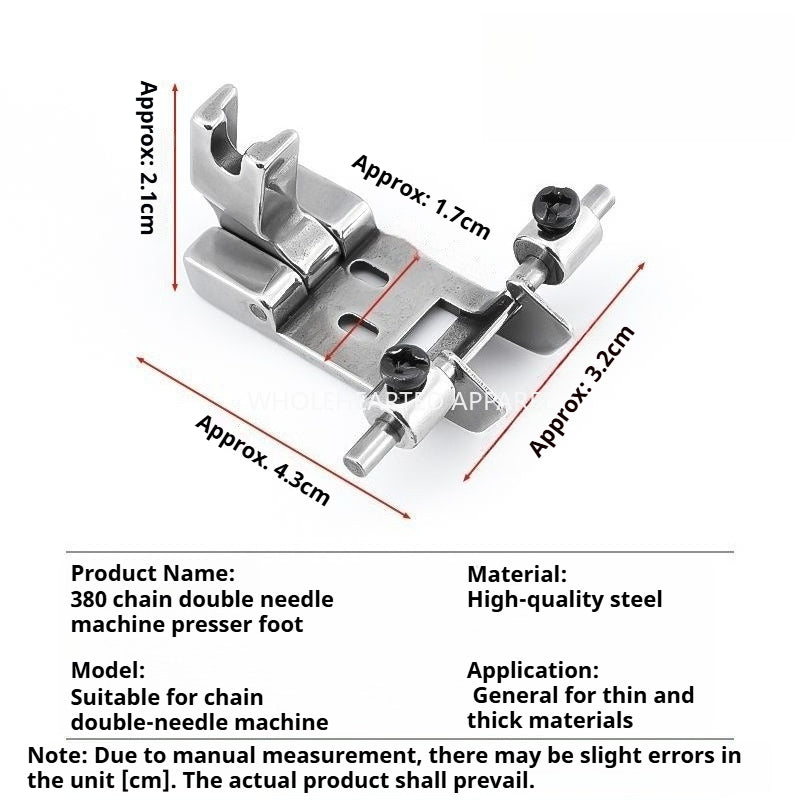 1777★ New 380 Chainstitch Double Needle Presser Foot for Tape Binding and Double Stitching★