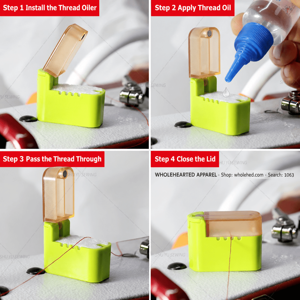 1063★ Lubrificateur universel coloré pour fil de machine à coudre avec coupelle d'huile en silicone, aide à réduire la casse et l'effilochage du fil