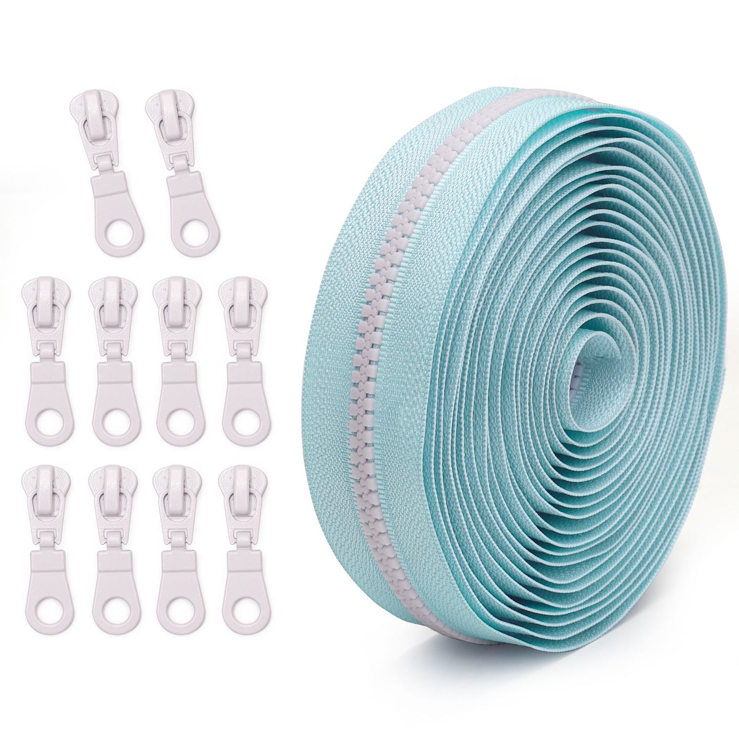 3078  Zipper No. 5 rubber tooth color matching luggage jewelry can be used for 4.5 meters + 10 follow-up tooth color Jitong heads = 1 pack