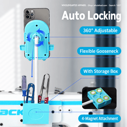 1437★ Stoßfeste magnetische Handyhalterung für Industrie-, Overlock- und Coverstichmaschinen, um 360° verstellbar