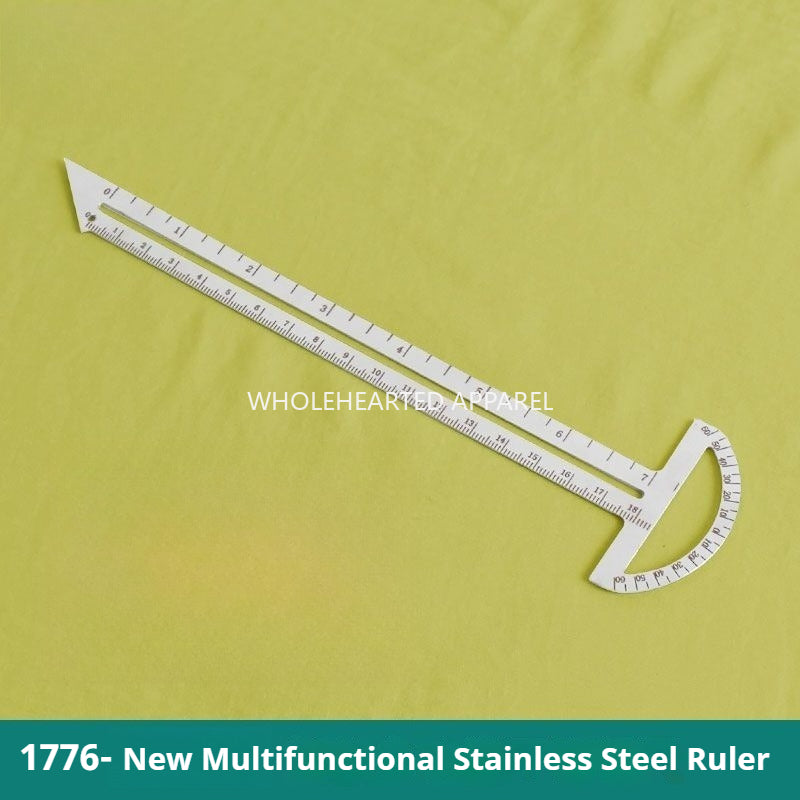 1776★ Regla de costura multiusos en forma de T de acero inoxidable para medir, dibujar y cortar curvas★
