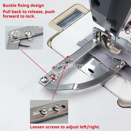 1136★ La nouvelle patte de boutonnage de deuxième génération permet de coudre à plat, avec un outil de couture pour voiture, un contrôle d'accès à la taille, une ligne d'arrêt de pression et un dispositif auxiliaire de couture.