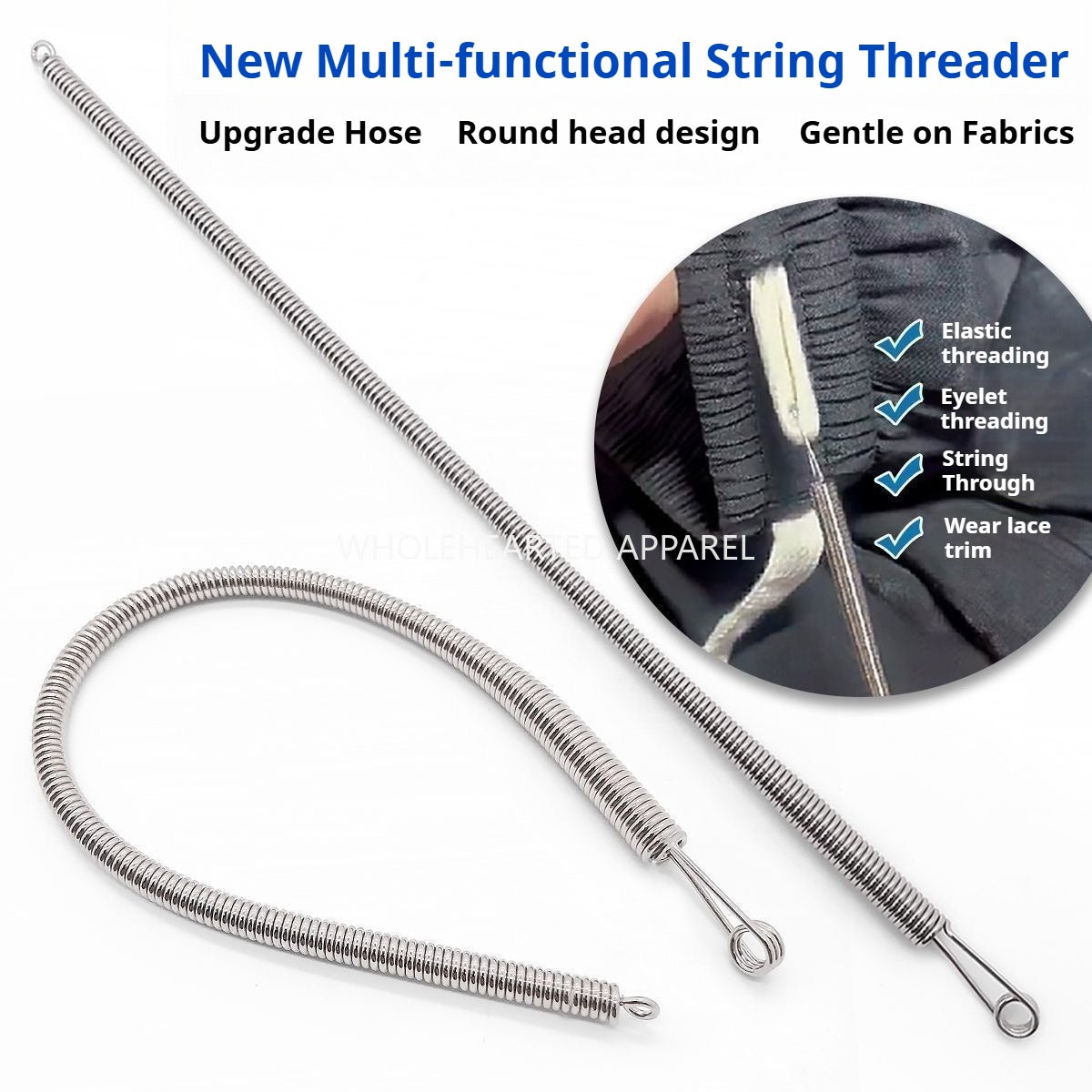 1090★  New bending rope threading tool Multifunctional spring eye piercer Clothes rubber band wearing elastic aid★