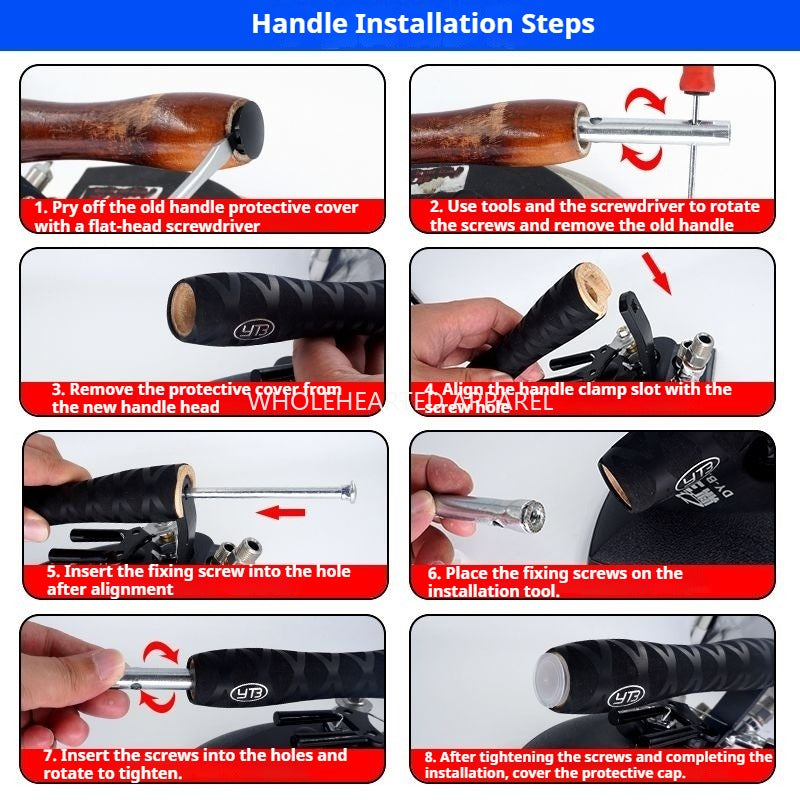 1476★  Dingyu industrial iron, solid wood handle, rubber wrap, comfortable grip, Shengtai iron replacement handle is easy to install★