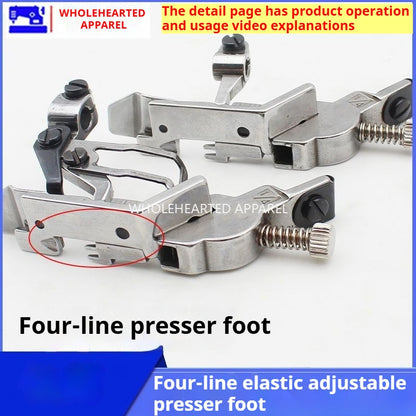1102★ Nouveau pied presseur large à quatre fils pour élastiques 747/700 EX pour machine à border à quatre fils, pied presseur réglable pour élastiques en caoutchouc★