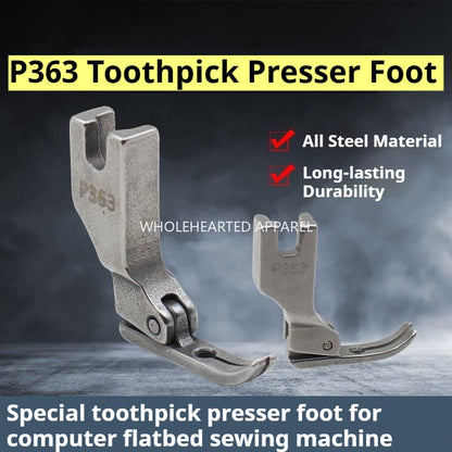 1325★ Prensatelas para palillos de dientes para cremalleras de acero P363, prensatelas para cremalleras estrechas, prensatelas para cremalleras superiores 0,3★