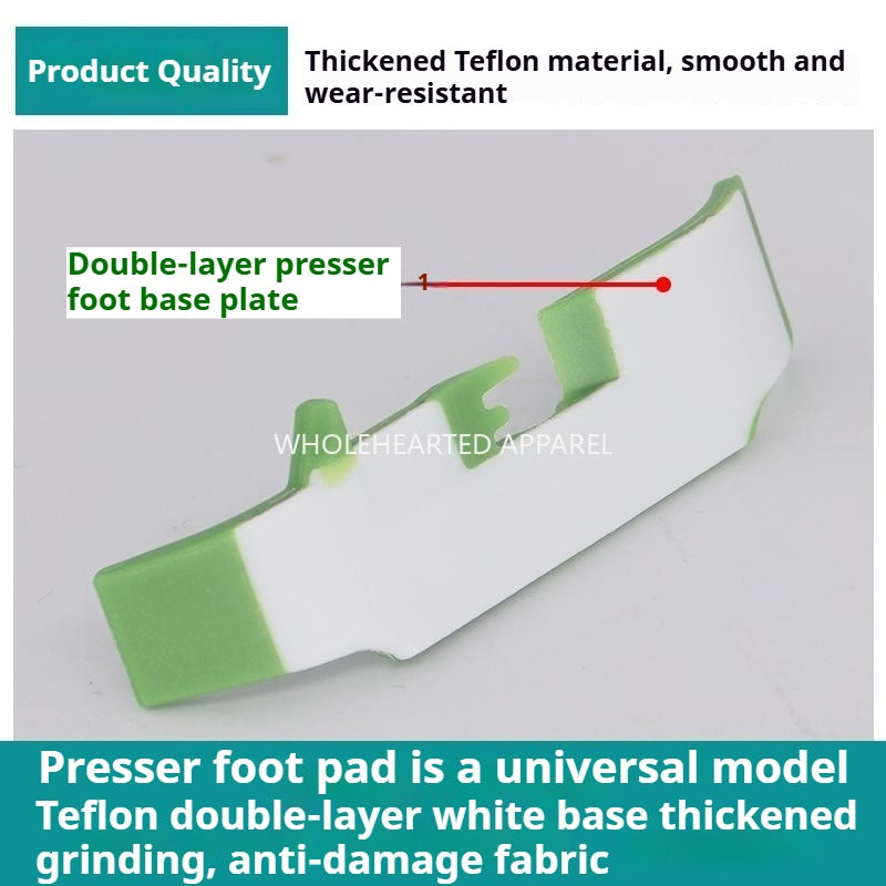 1034★  Thickened Teflon four-wire hemming machine presser foot leather industrial oversewing machine edge car glue presser foot edge locking plastic baseplate★