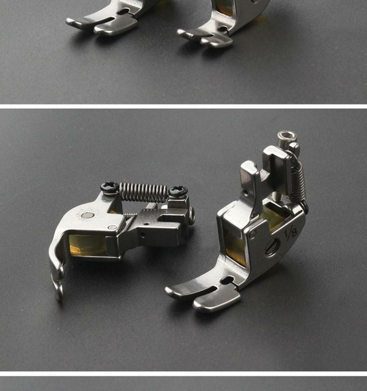 1448★ Pied-de-biche à molette transparente 1/8 avec molette de coupe et rouleau en caoutchouc 5200 pour machine à coudre industrielle