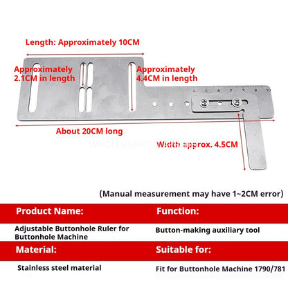 1615★  New keyhole machine button ruler adjustable auxiliary tools 1790/781 positioning ruler gauge tool sewing accessories★