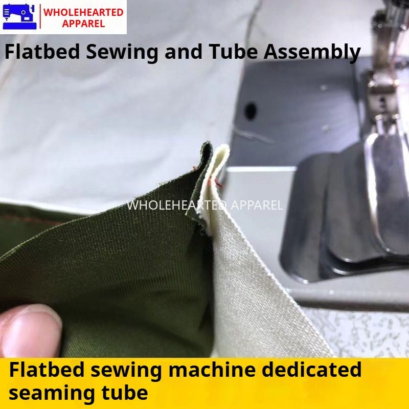 1518★ Machine à coudre industrielle, tube de couture plat, dispositif d'ourlet à fil droit avec réglage de l'alignement du tissu double couche supérieur et inférieur★