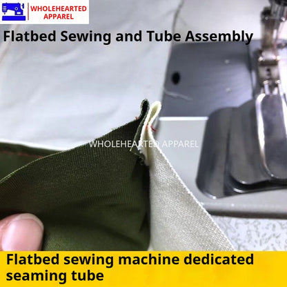 1518★ Machine à coudre industrielle, tube de couture plat, dispositif d'ourlet à fil droit avec réglage de l'alignement du tissu double couche supérieur et inférieur★