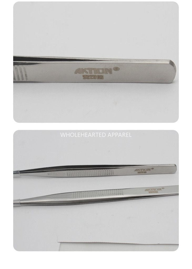 1223★  Refined quality mirror polished lightweight stainless steel tweezers, tweezers non-slip straight head clothing factory★