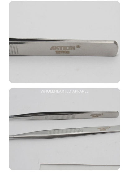 1223★  Refined quality mirror polished lightweight stainless steel tweezers, tweezers non-slip straight head clothing factory★