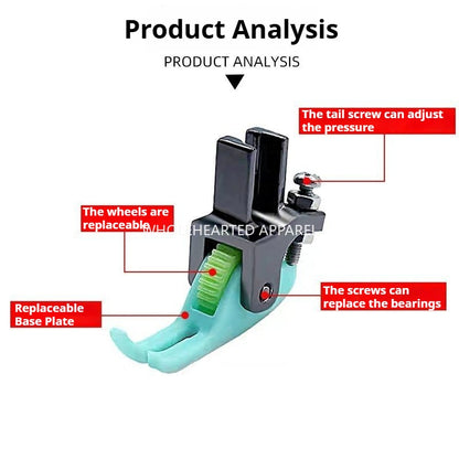 1020★  New T58N upper zipper roller small presser foot pressing line 0.3 flat car special POM material roller narrow presser foot★