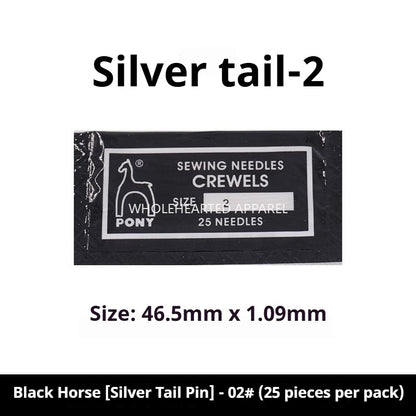 1514★ Aiguilles à broder indiennes authentiques PONY, marque cheval, marque cerf, queue dorée, 25 pièces/sachet★