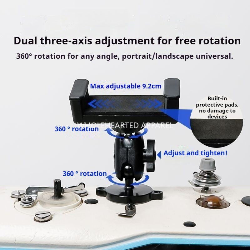 1698★ Nouveau support universel pour téléphone portable pour machine à coudre, fixation magnétique, anti-vibration, rotatif, réglable horizontalement et verticalement, accessoires de couture ★