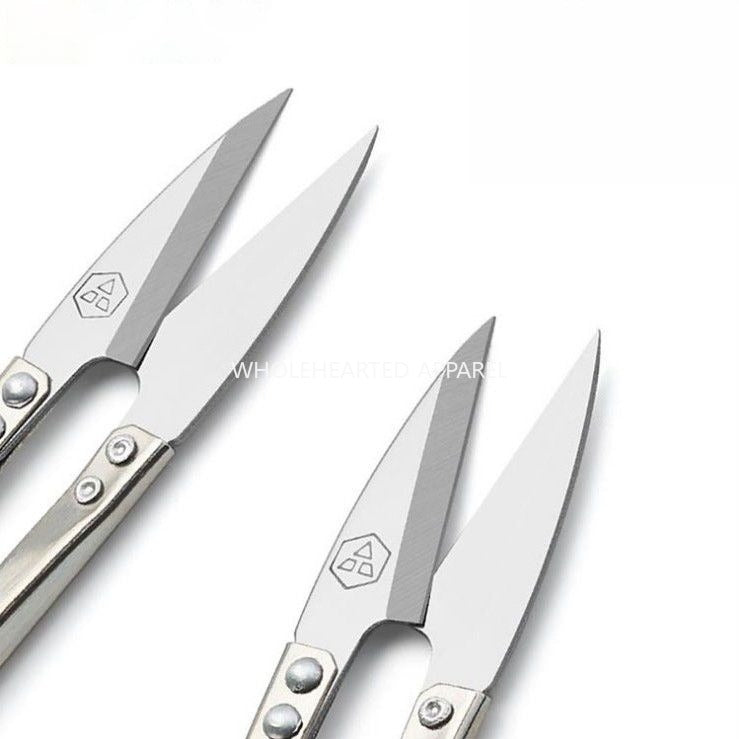 1156★  New PIN brand All stainless steel special steel yarn scissors Bud scissors Trimming cloth trimming head Mini spring U-shaped small scissors Embroidery★