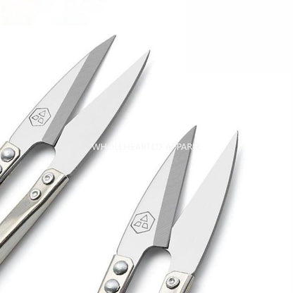 1156★  New PIN brand All stainless steel special steel yarn scissors Bud scissors Trimming cloth trimming head Mini spring U-shaped small scissors Embroidery★