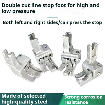 1547★ Accessoires pour machines à coudre, pied presseur plat double usage haute et basse, pied presseur multifonctionnel à double ligne avec arrêt de coupe et de pression sur la ligne ouverte★