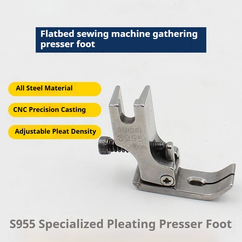1281★ Pied-de-biche plat réglable pour machine à coudre, pied-de-biche froissant tout acier, pied-de-biche de qualité professionnelle P952 S952★