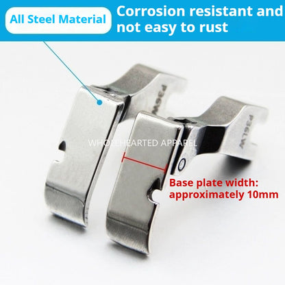 1503★ Pied-de-biche unilatéral gauche et droit pour machine à coudre plate, en acier, compatible avec les modèles P36LW et P36W. Plaque de base élargie de 10 mm.