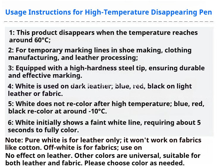 1298★  Factory direct sales high temperature disappearance pen thick rod, clothing leather special point pen, disappearance refill fabric heat elimination pen★