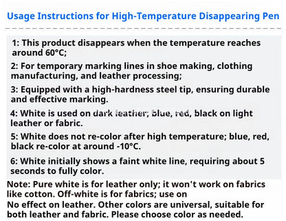 1298★  Factory direct sales high temperature disappearance pen thick rod, clothing leather special point pen, disappearance refill fabric heat elimination pen★