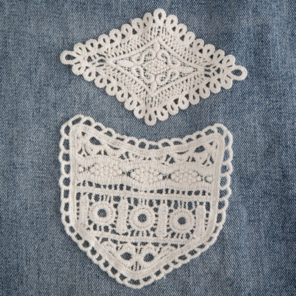 1935★ Extension de ceinture en dentelle brodée, garniture décorative ajourée pour l'ajustement manuel de la taille d'un pantalon.