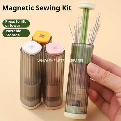 1718★  Hand Sewing Needle Set Press Magnetic Syringe Sewing Clothes Tools Sewing Needle Thickness Needle Storage Syringe Portable★