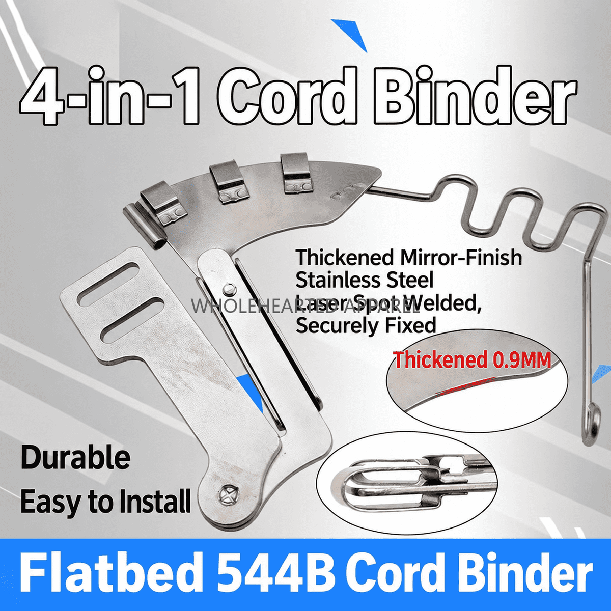 1025★ New Arrivals 2 | More Options | 4-in-1 Cord Piping Binder Attachment for Duvet Covers, Pillowcases and Cotton Cord Sewing, Industrial Sewing Machine Accessory.