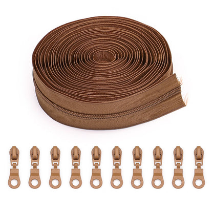 3071  Zipper No. 3 is wearing a solid color nylon set, luggage zipper, various packages 4.5 meters + 10 color Jitong heads = 1 pack