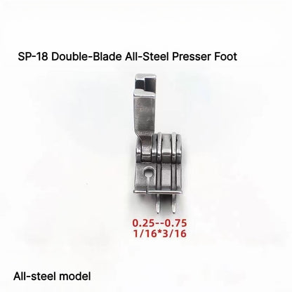1050★ Nouveautés 2 | Plus d'options | Pied presseur de coupe tout acier pour machines à coudre plates, double/triple lame pour poches arrière de jeans et garniture de bords.