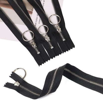 3092  Zipper No. 3 platinum closed tail circle head metal silver tooth multi-size clothing bag DIY daily necessities available