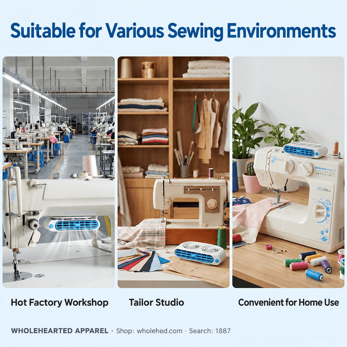 1887★ Magnetic Sewing Machine Cooling Fan with Strong Airflow for the Work Area