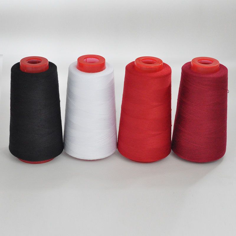 3053  Thread 402 Sewing Thread Household High Speed Thread Sewing Machine Pagoda Polyester Flat Car Large Roll Black and White Color