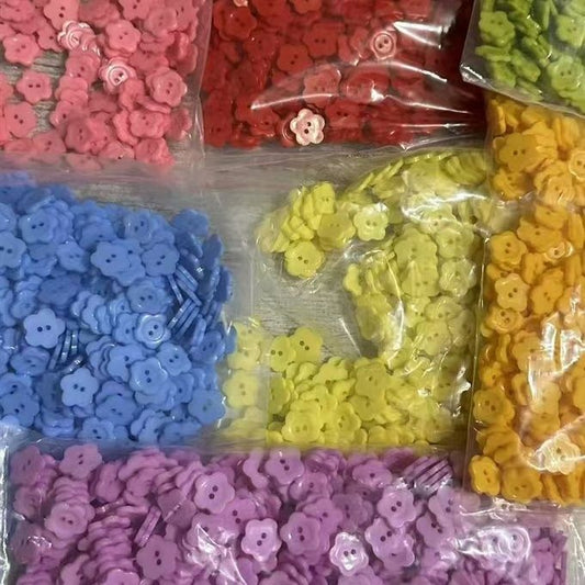3034  Color children's handmade buttons Button making material Cute plastic kindergarten paste DIY plastic mixed