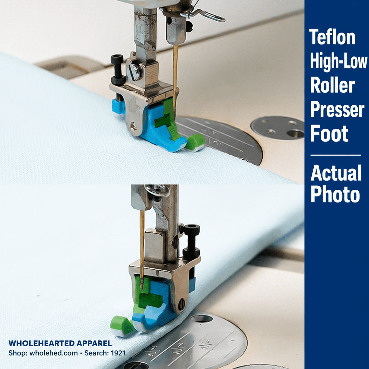 1921★ Teflon High-Low Roller Presser Foot for Computerized Lockstitch Sewing Machines, Wear-Resistant for Thick and Thin Fabrics