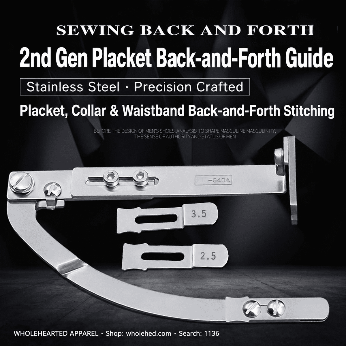 1136★ Industrial Flatbed Sewing Machine Edge-Stitching Guide for Plackets and Waistbands