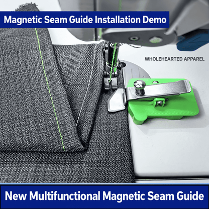 1015★ Adjustable Magnetic Seam Guide for Sewing Machines with Silicone Non-Slip Base and Built-In Scale.
